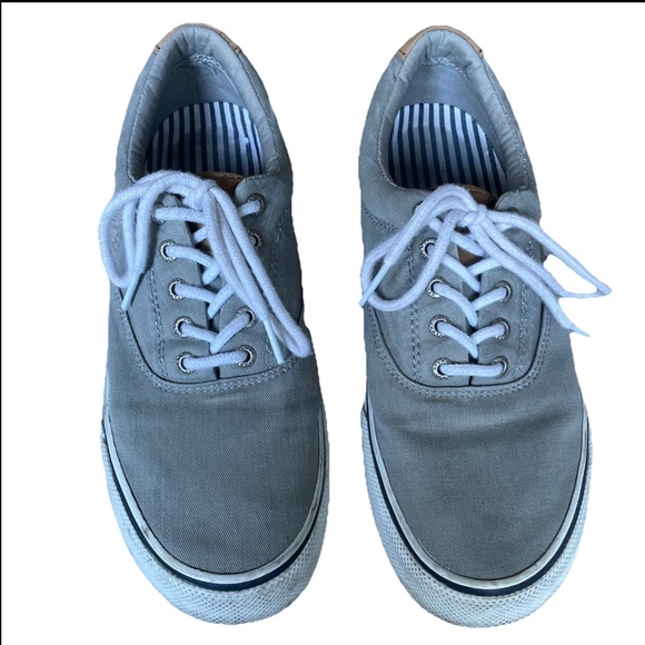 Sperry Other - 2/$30 Sperry Shoes Men's 10 Gray White Lace Up Casual Sneakers Preppy Coastal